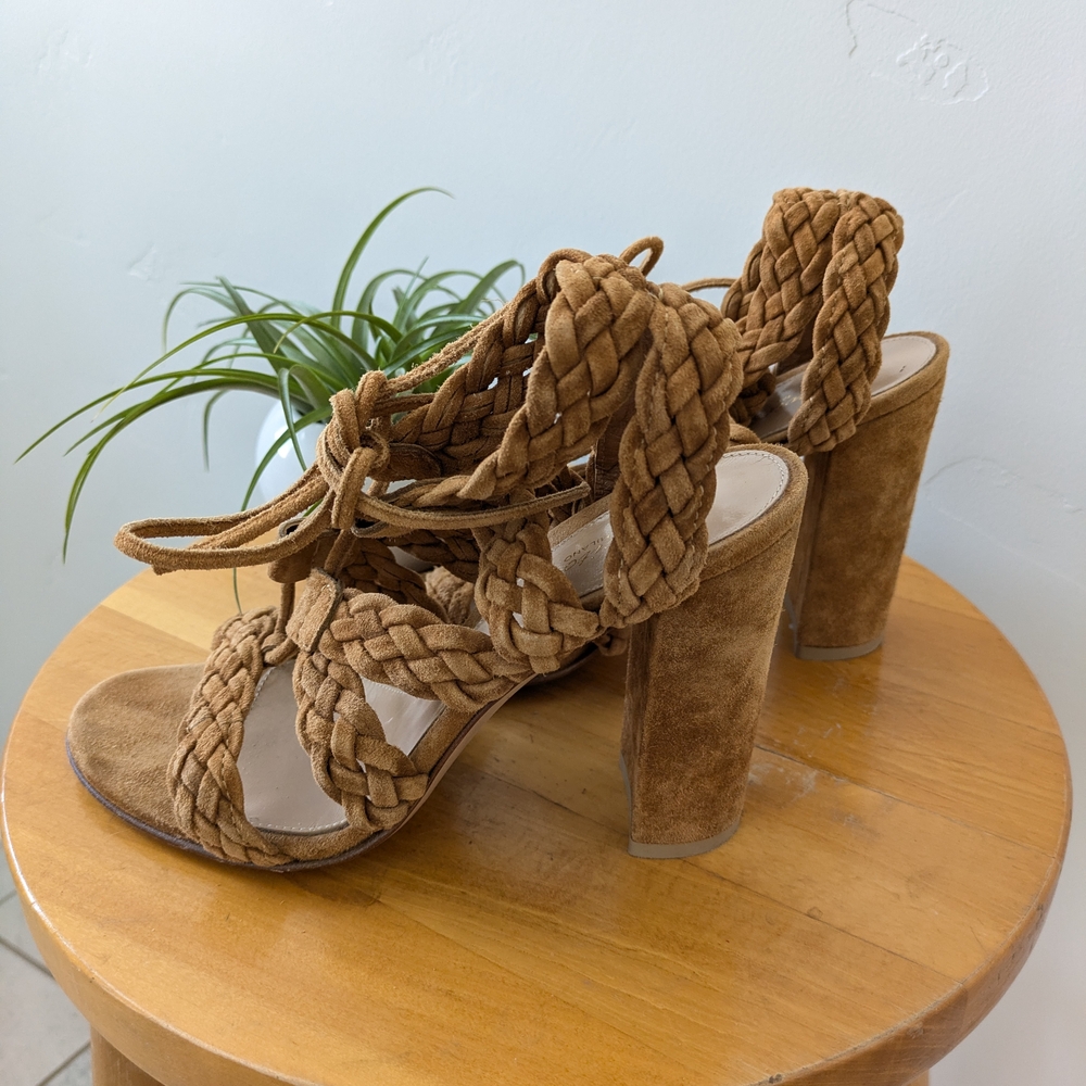 Gianvito Rossi Braided Brown Sandals